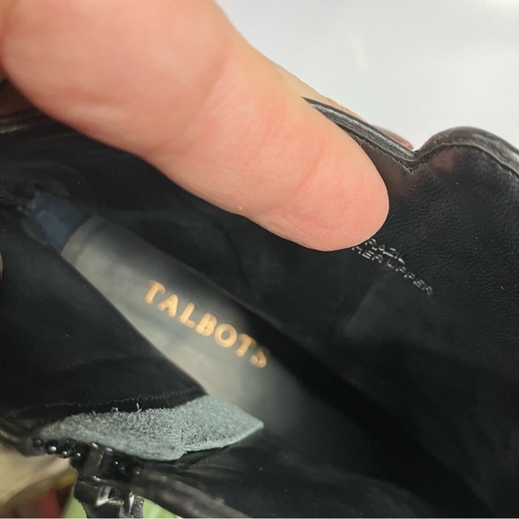 Talbots Tish Wrap Tie Pebbled leather ankle boots black leather size 10 - Picture 7 of 9